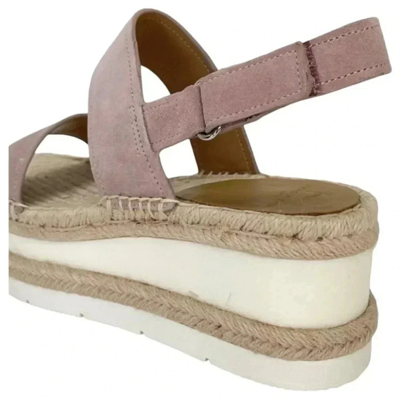 Marc Fisher LTD Platform Sandals 10M Gallia Pink Suede Jute Wrapped Slingback - Picture 5 of 13